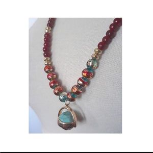 Vintage Upcycled 1960s Garnet Necklace